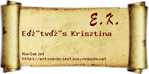 Eötvös Krisztina névjegykártya